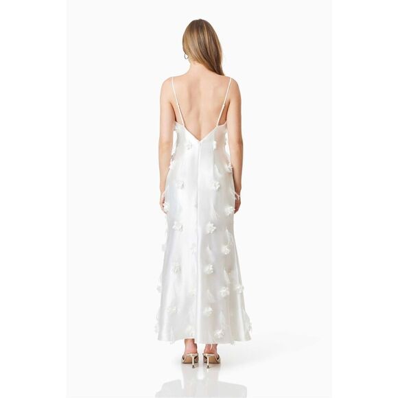 Elliatt Lunaria Satin Maxi Dress White Vacation wedding Gala Dress  Sz S NWT$605 - Picture 4 of 8